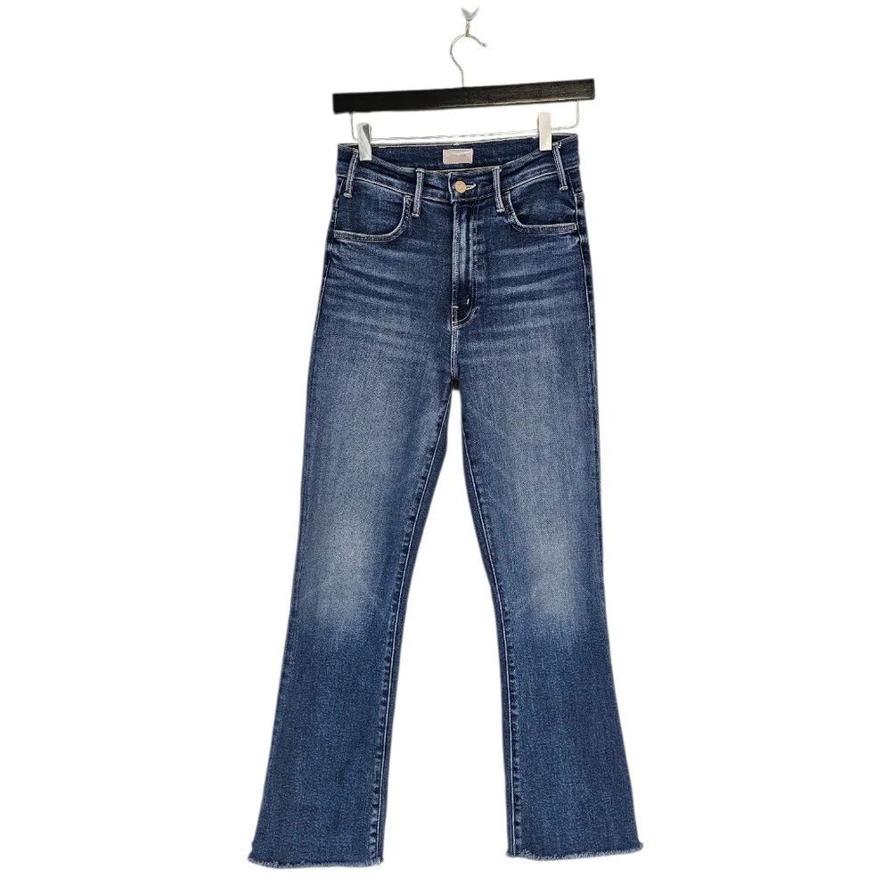 MOTHER The Hustler Ankle Fray Straight‎ Leg High Rise Blue Jeans 25 Preowned